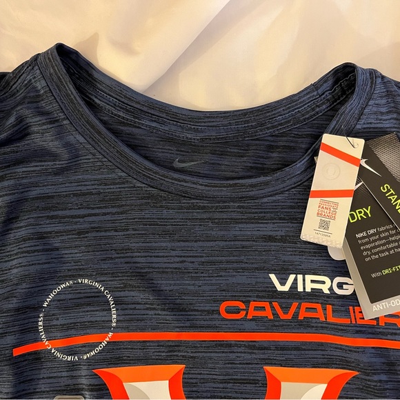 NWT Nike Men's Virginia Cavaliers Blue Dri-FIT Velocity Sideline T-Shirt (XL) - Picture 3 of 4